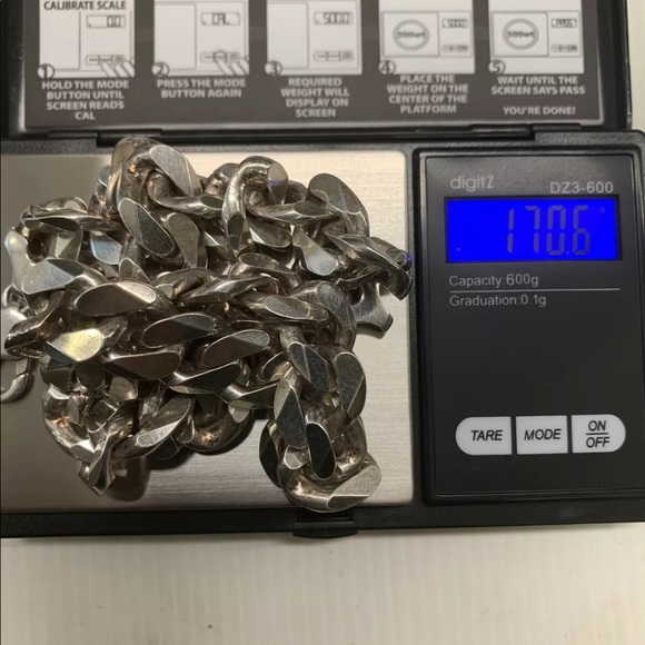 20” Solid Sterling Silver Cuban Link (Vintage) - Picture 6 of 6